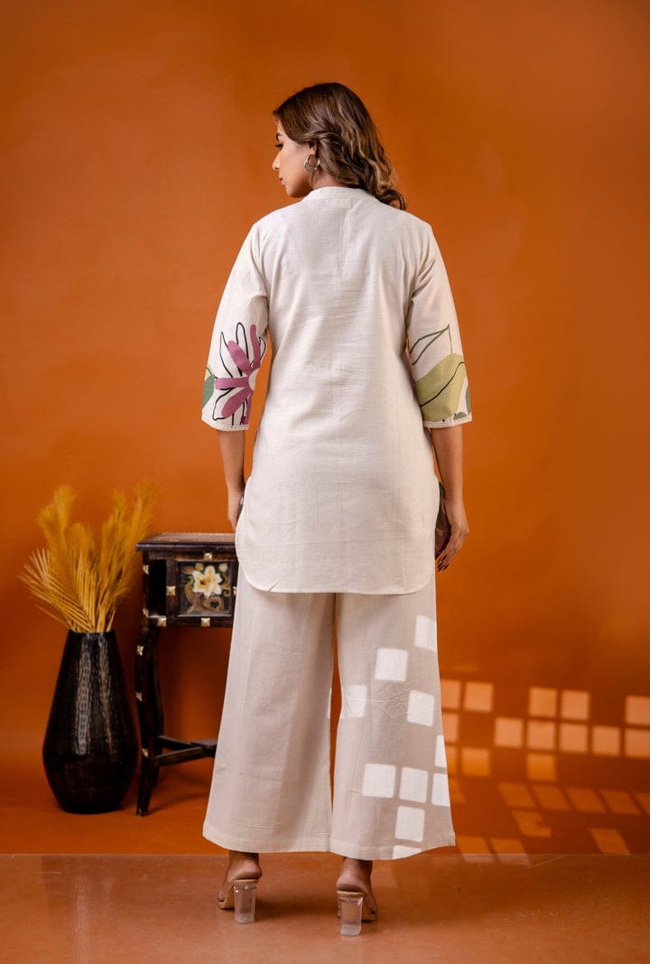 2 PC CO-ORD SET WHITE PRINTED