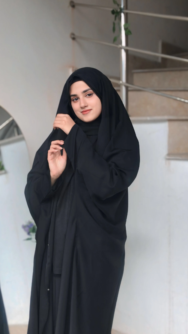 IRAQI BUTTON ABAYA IN IMPORTED GEORGETTE CHIFFON