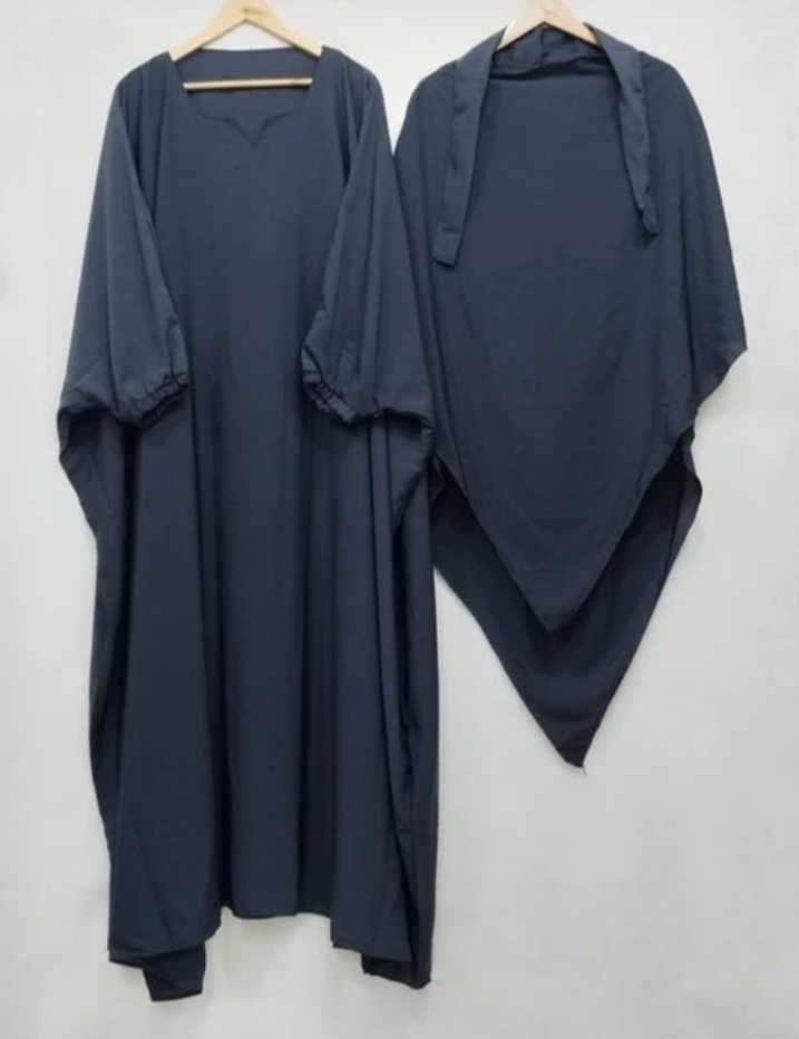 (ABAYA + KHIMAR)DARK GRAY