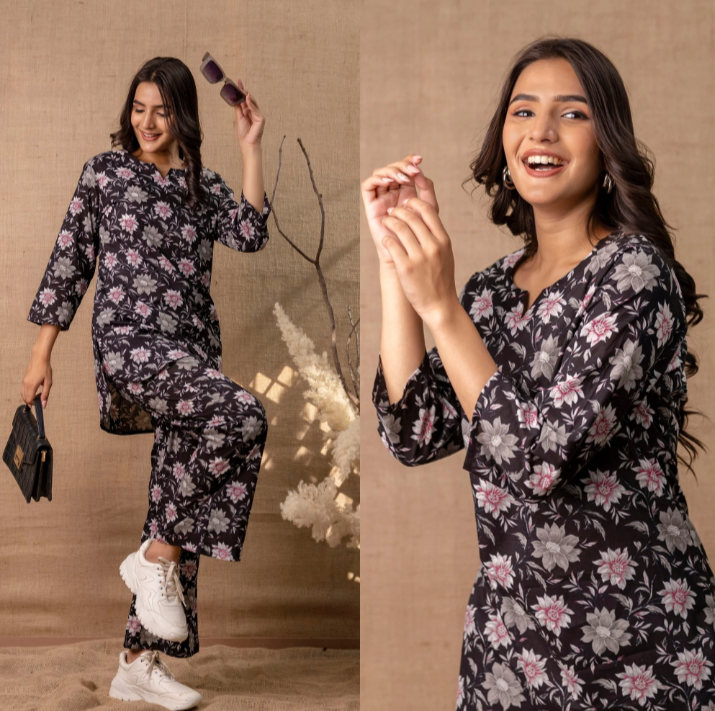 2 PC CO-ORD SET BLACK