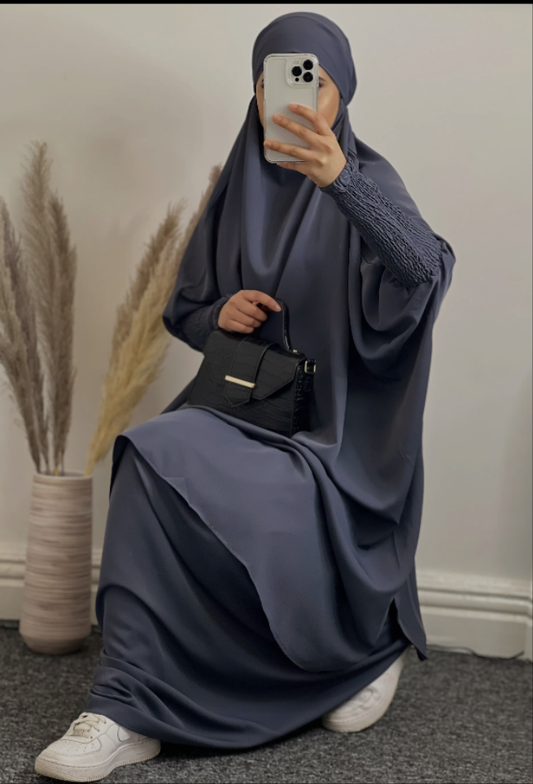 3-PIECE JILBAB SET GRAY