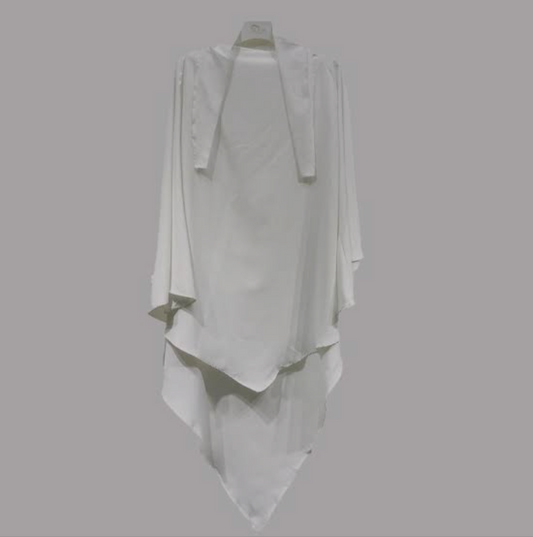 SINGLE LAYER KHIMAR WITH FREE NAQAB WHITE