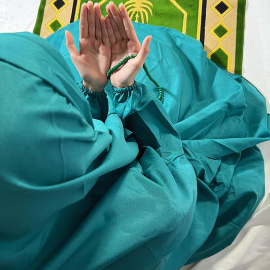 Plain sea green namaz chaddar